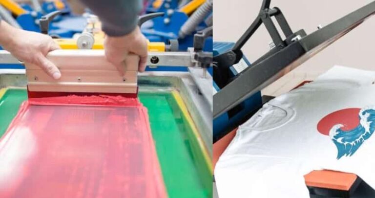 Proceso de serigrafía sobre camiseta